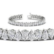18 Ct Pear Cut Basket Tennis Bracelet